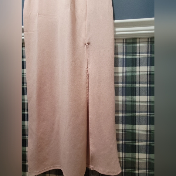 Blush Pink Mermaid with Slit Long Dress - Picture 2 of 3